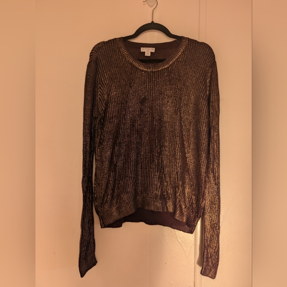 Cotton On Metallic Gold Women's Sweater
